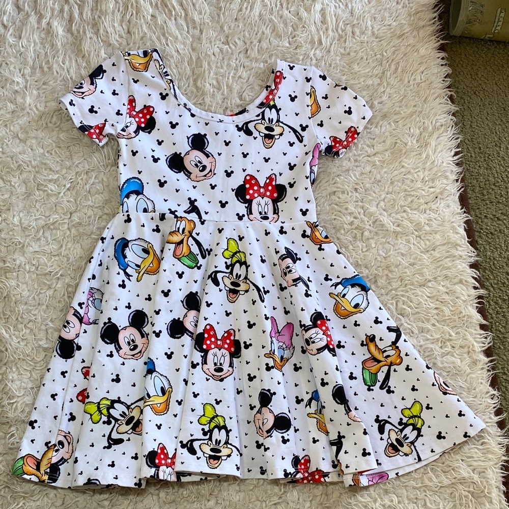 NWOT Wild Rich Kids Twirl dress w/ Character heads - White